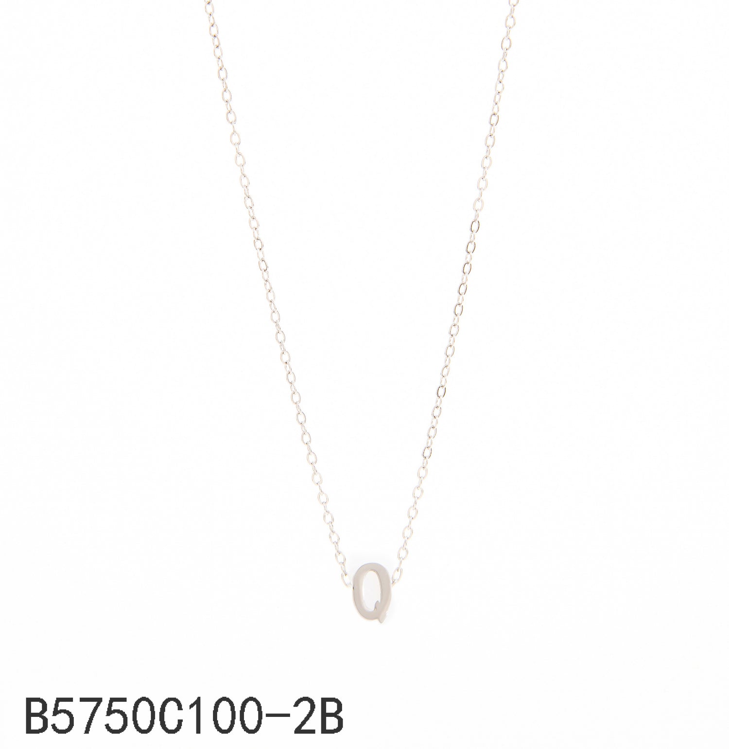 Collar con la letra Q Oro Grueso 14K