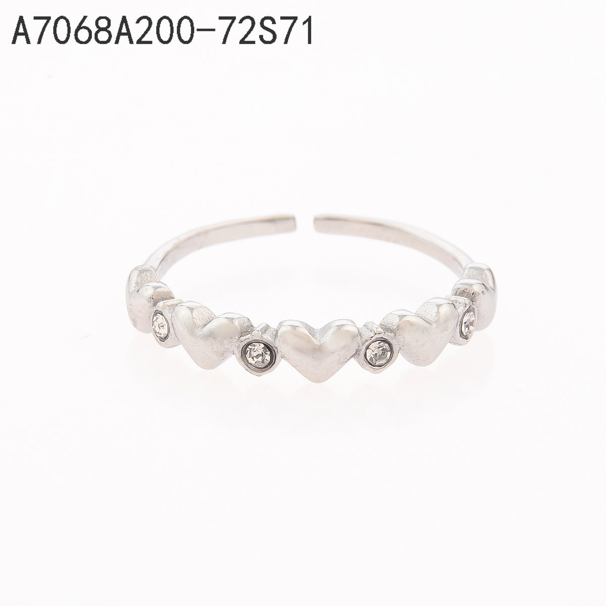 Anillo Zirconia blanca Dorado Corazón