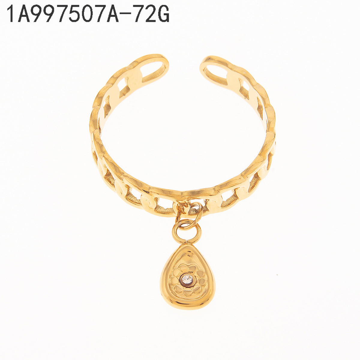 Anillo Zirconia blanca Dorado