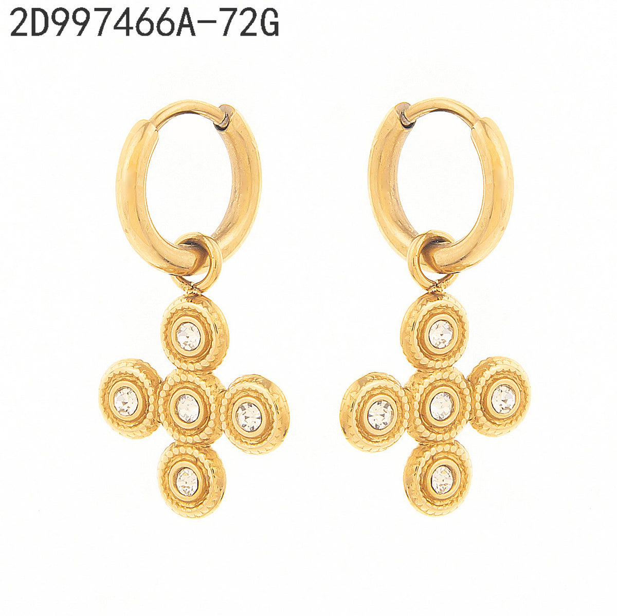 Pendientes Zirconia blanca Dorado