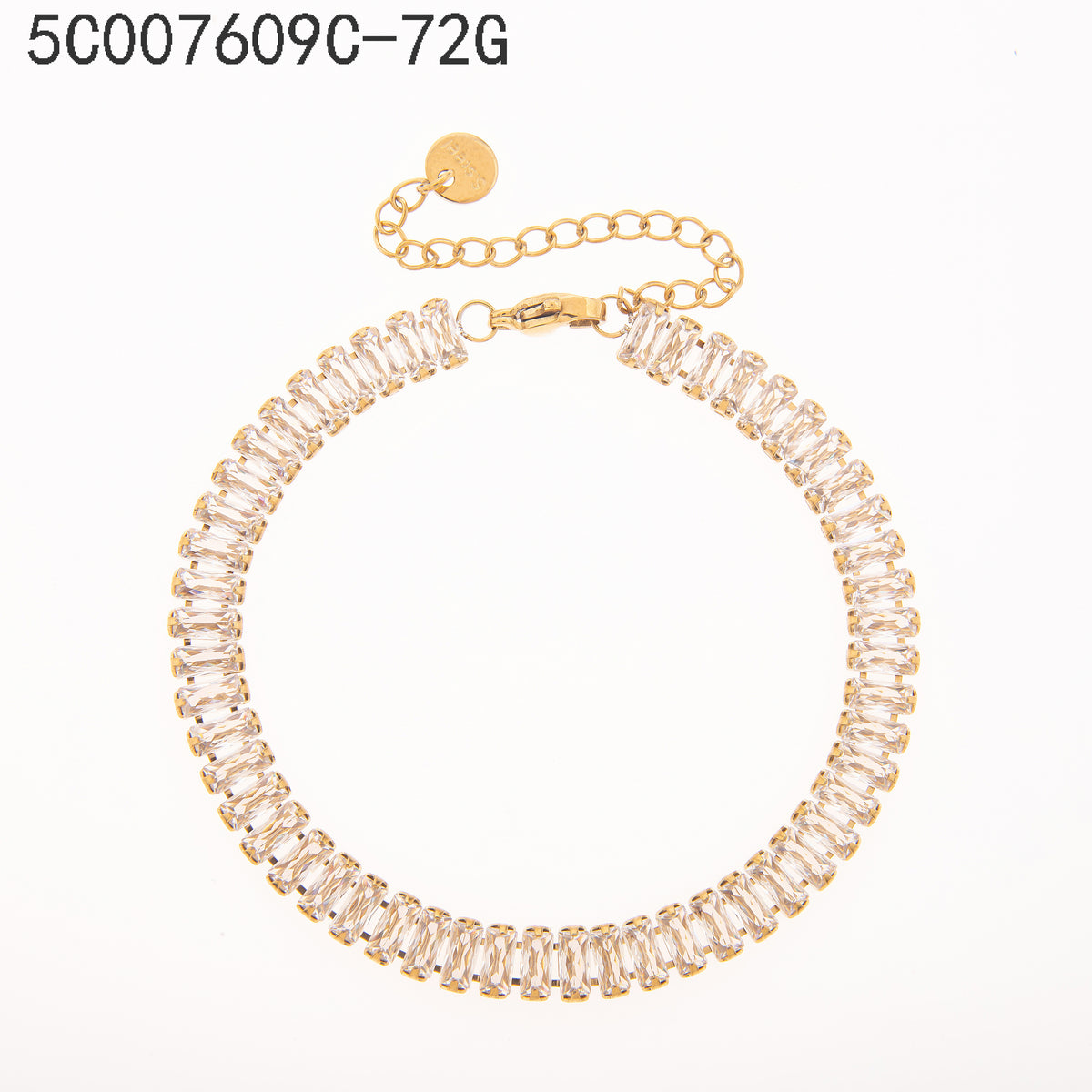 Pulsera Zirconia blanca Dorado