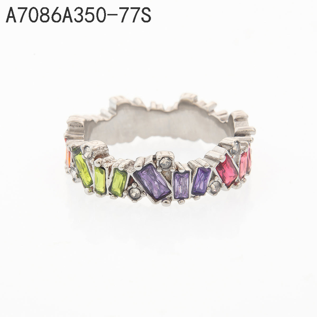 Anillo Zirconia Multicolor Dorado