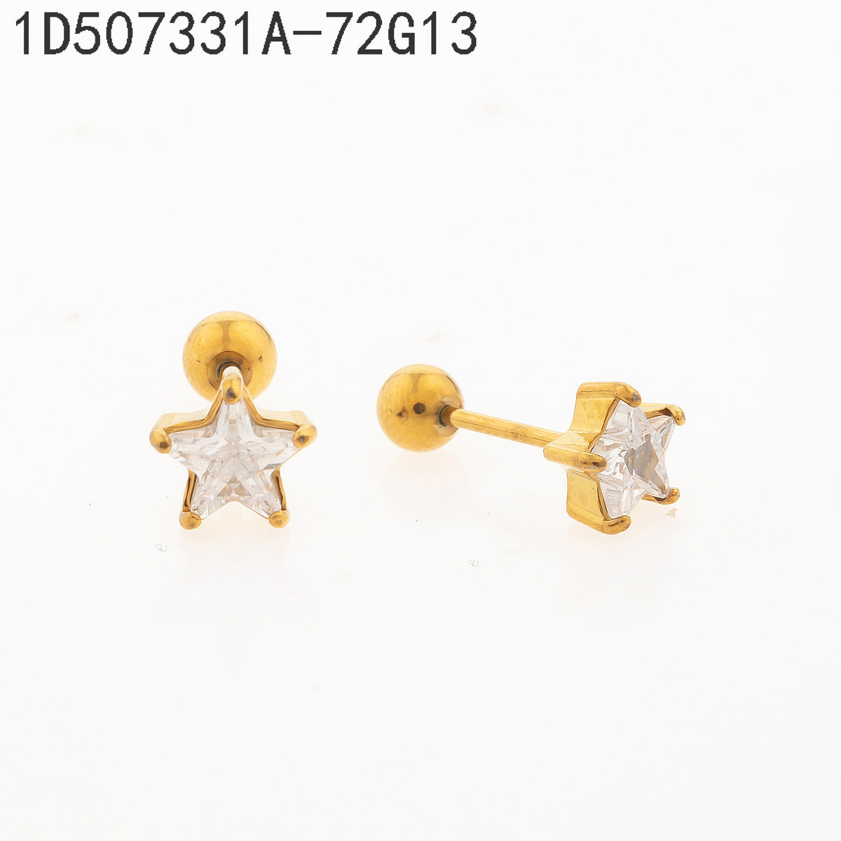 Pendientes Zirconia blanca Dorado Estrella