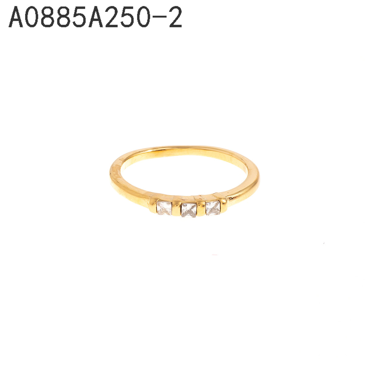 Anillo Zirconia blanca Dorado