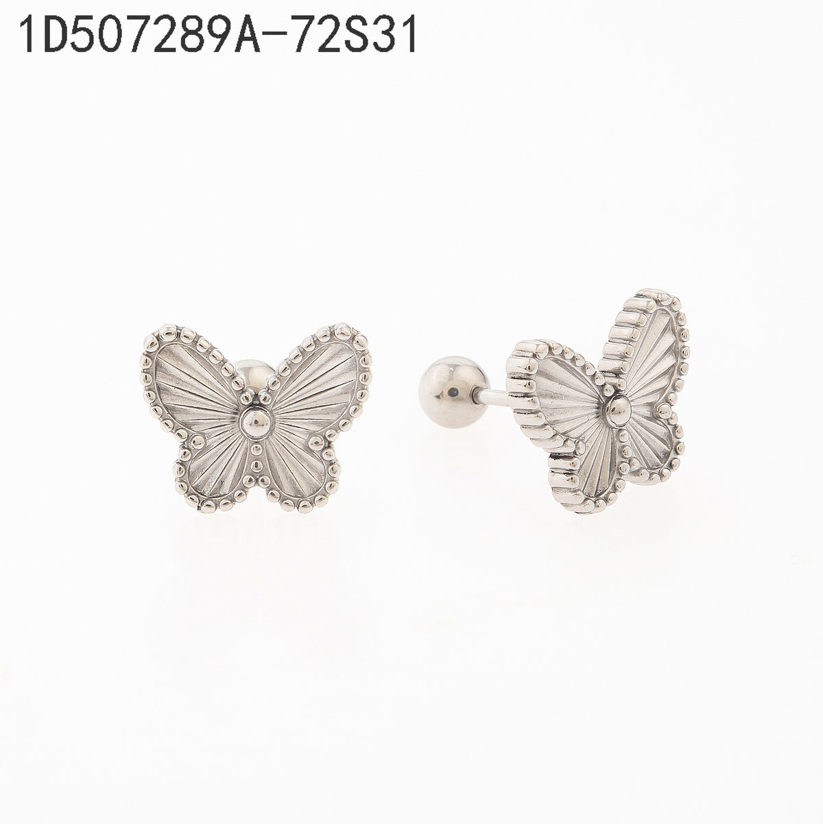 Pendientes Zirconia blanca Plateado Mariposa