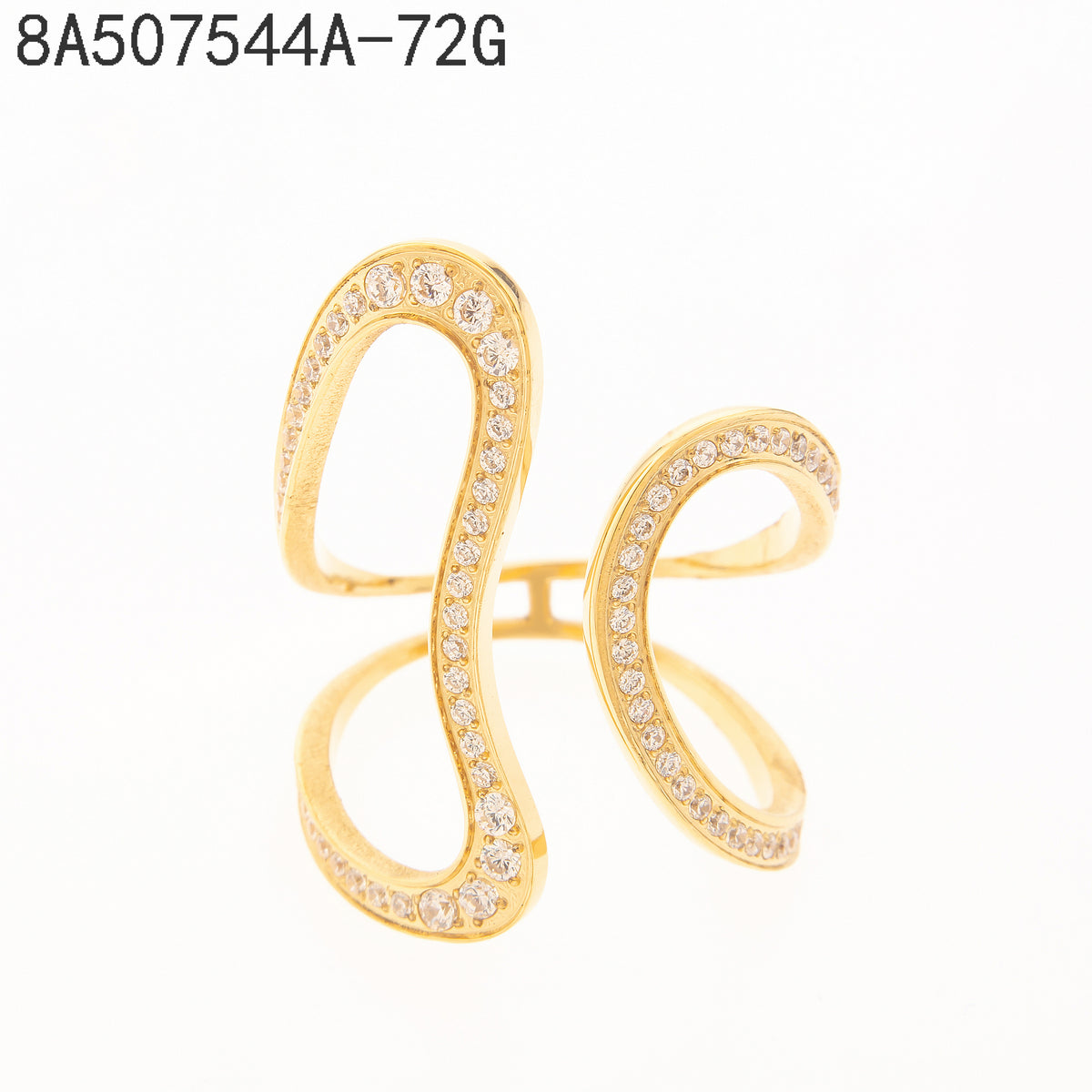 Anillo Zirconia blanca Dorado