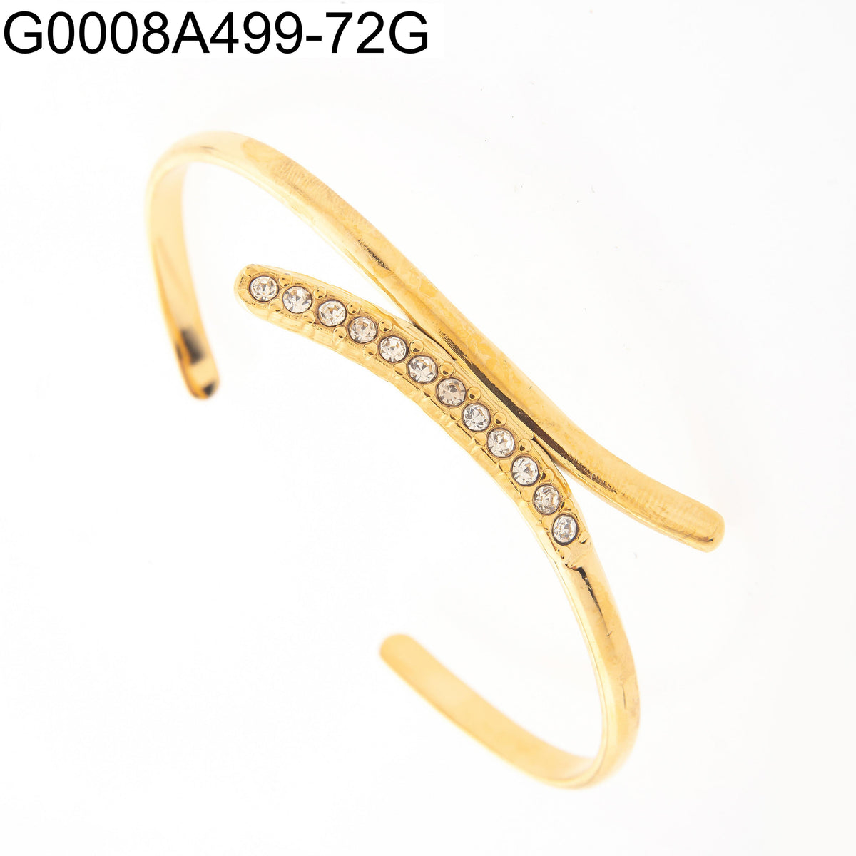 Brazalete Zirconia blanca Dorado