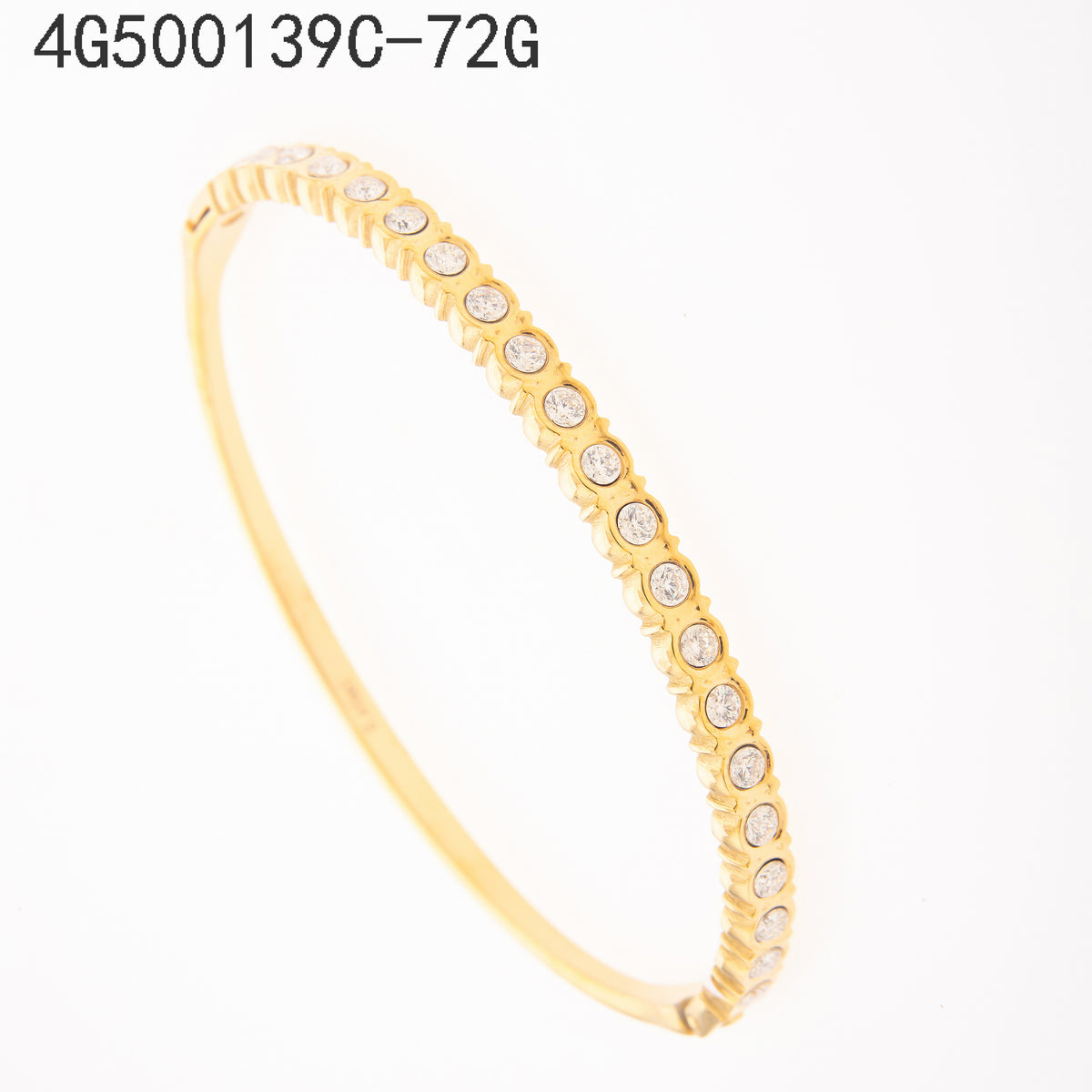 Brazalete Zirconia blanca Dorado