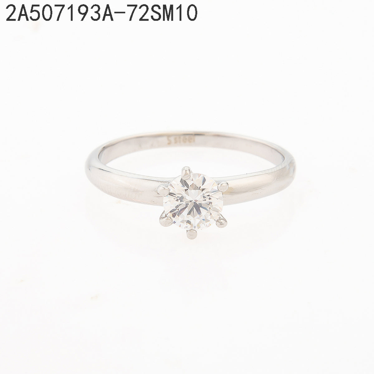 Anillo Zirconia blanca Plateado  10 Milimetros