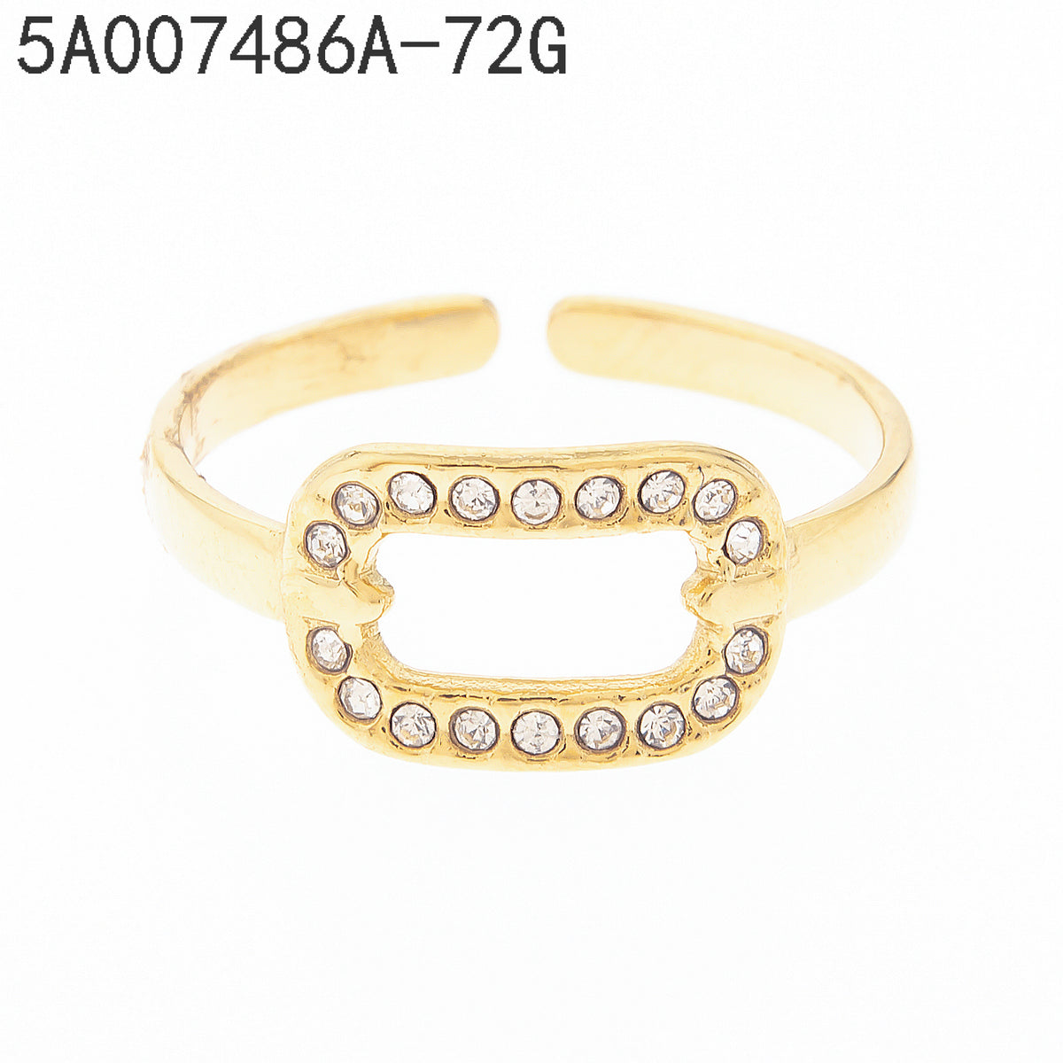 Anillo Zirconia blanca Dorado