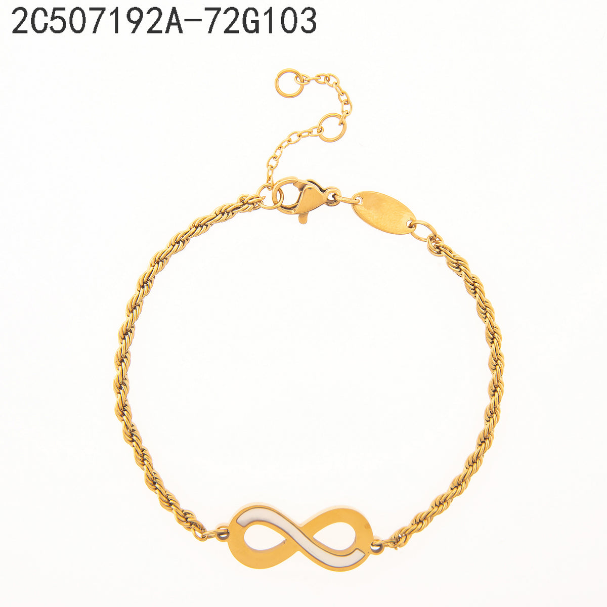 Pulsera Zirconia blanca Dorado Infinito