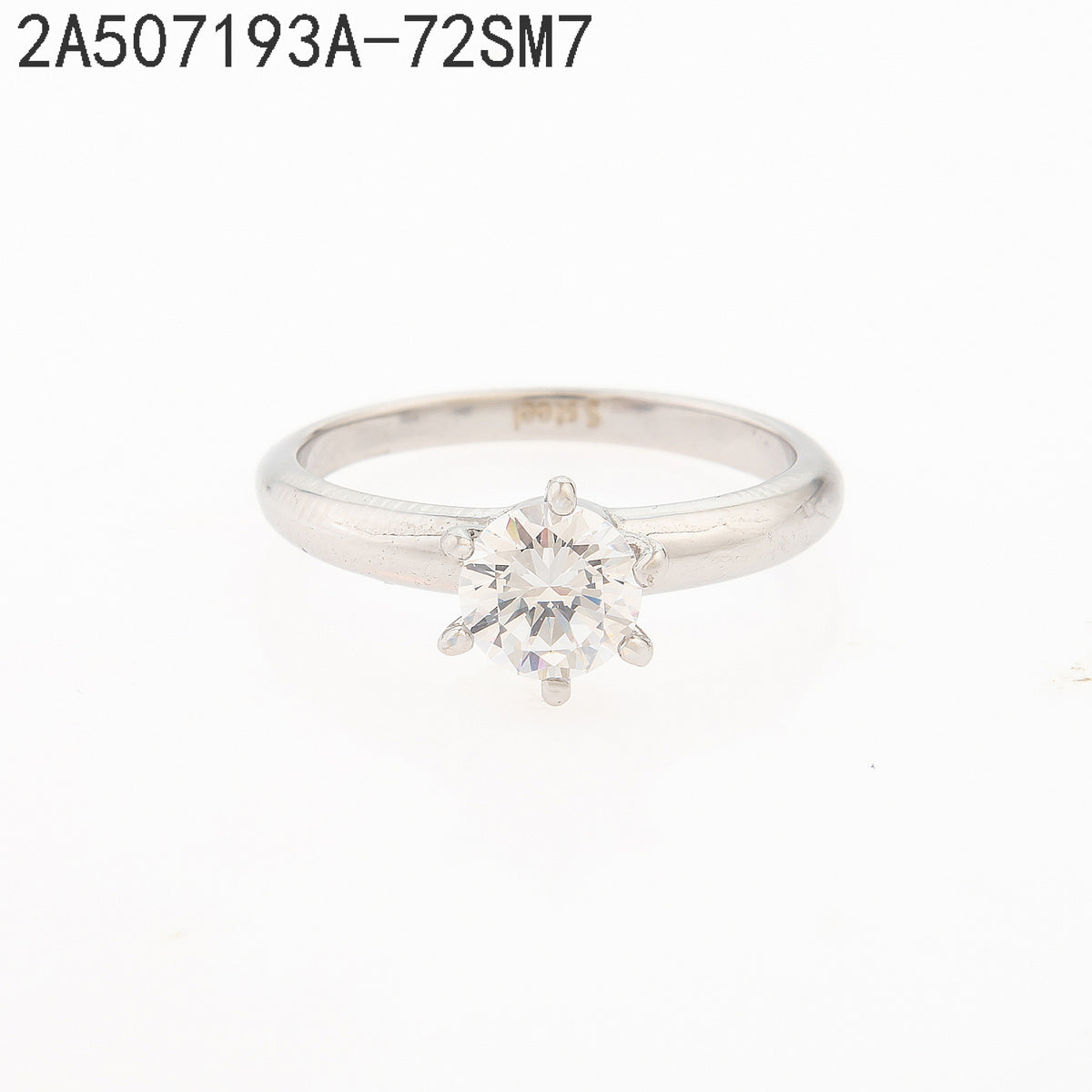 Anillo Zirconia blanca Plateado  7 Milimetros