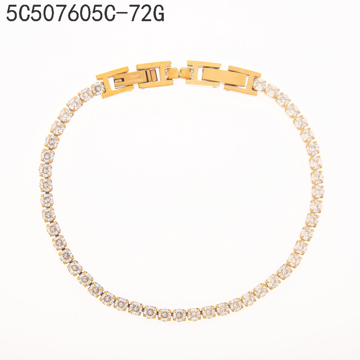Pulsera Zirconia blanca Dorado