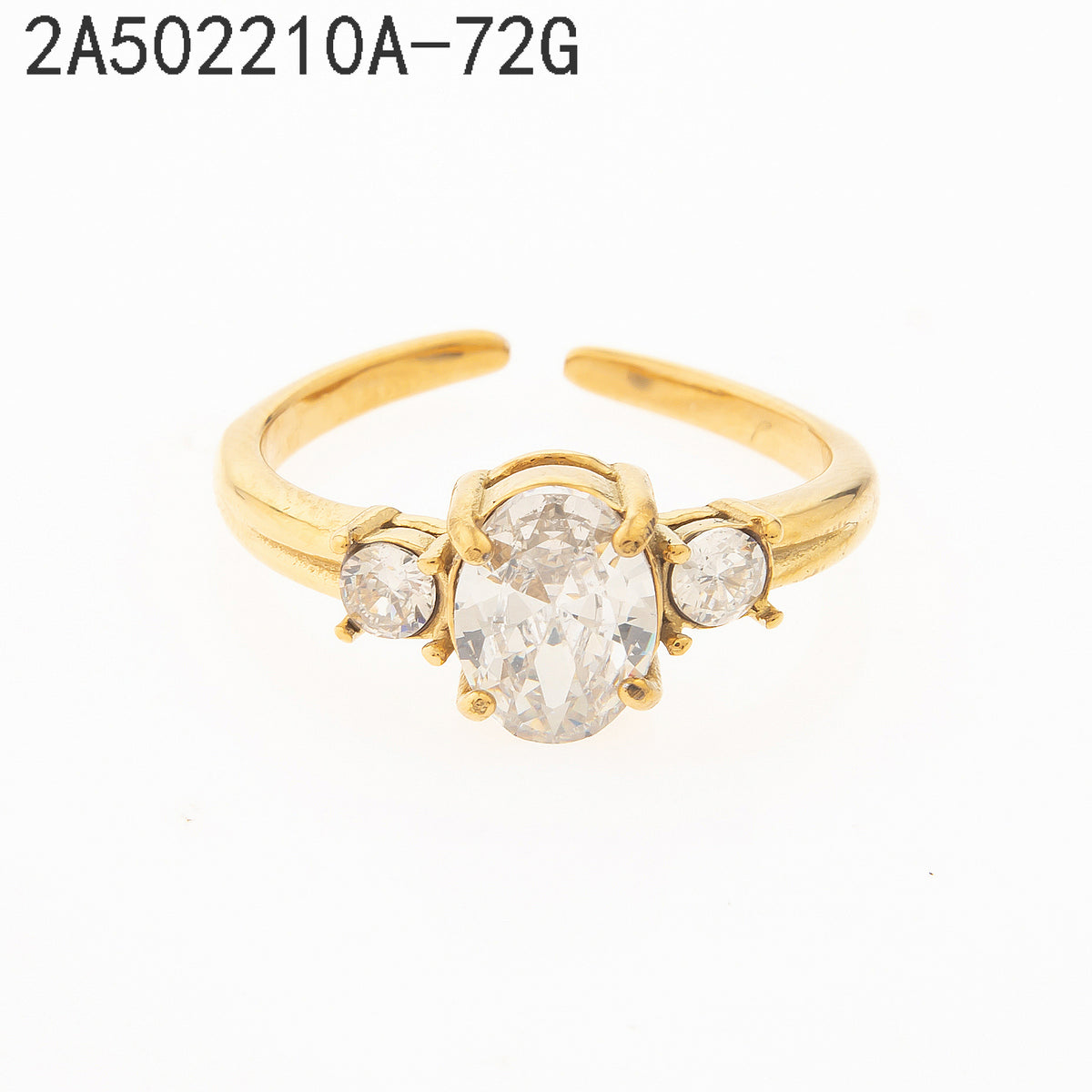 Anillo Zirconia blanca Dorado
