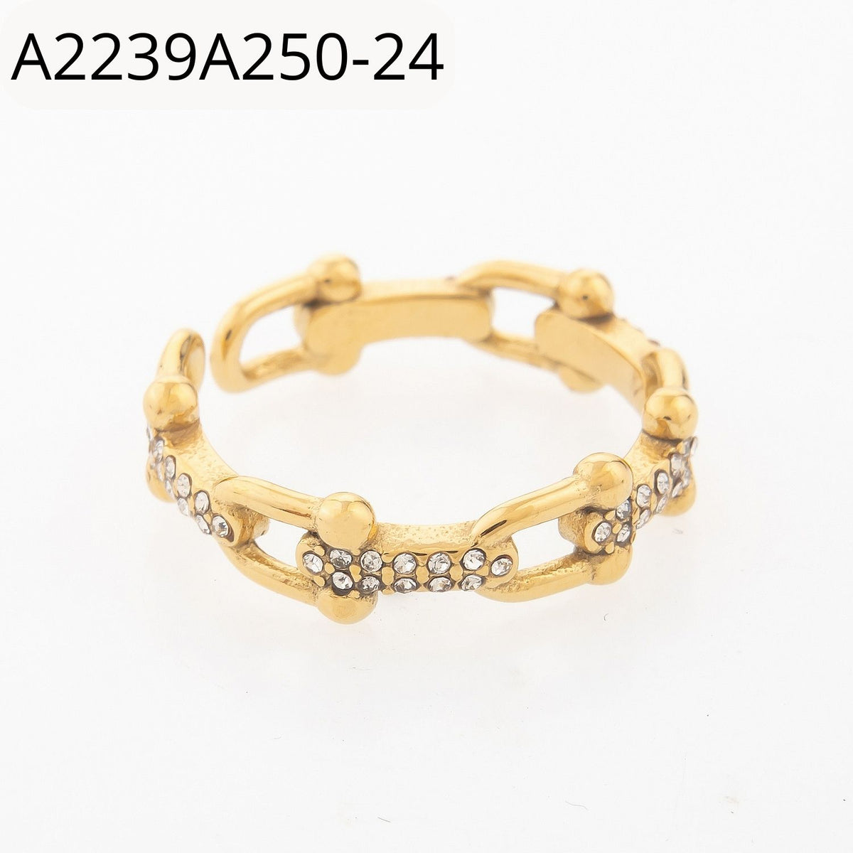 Anillo Zirconia blanca Dorado
