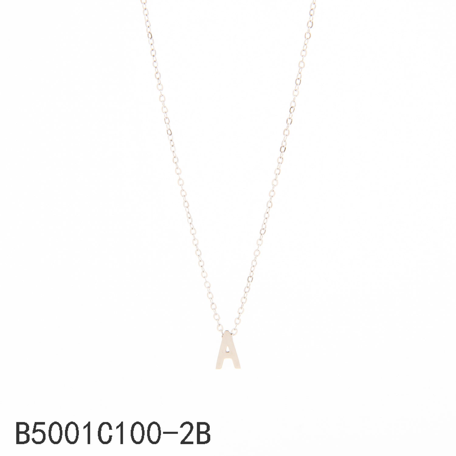 Un collar con una letra Oro Grueso 14K