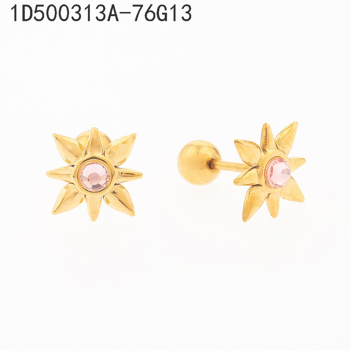 Pendientes Rosa Dorado Estrella
