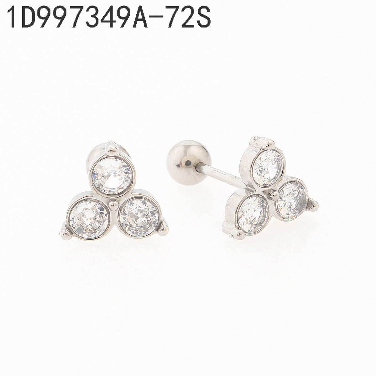 Pendientes Zirconia blanca Plateado