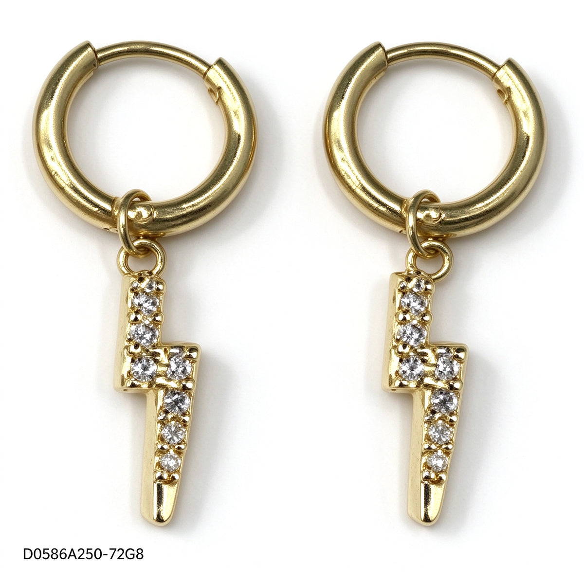 Pendientes Zirconia blanca Dorado Rayo