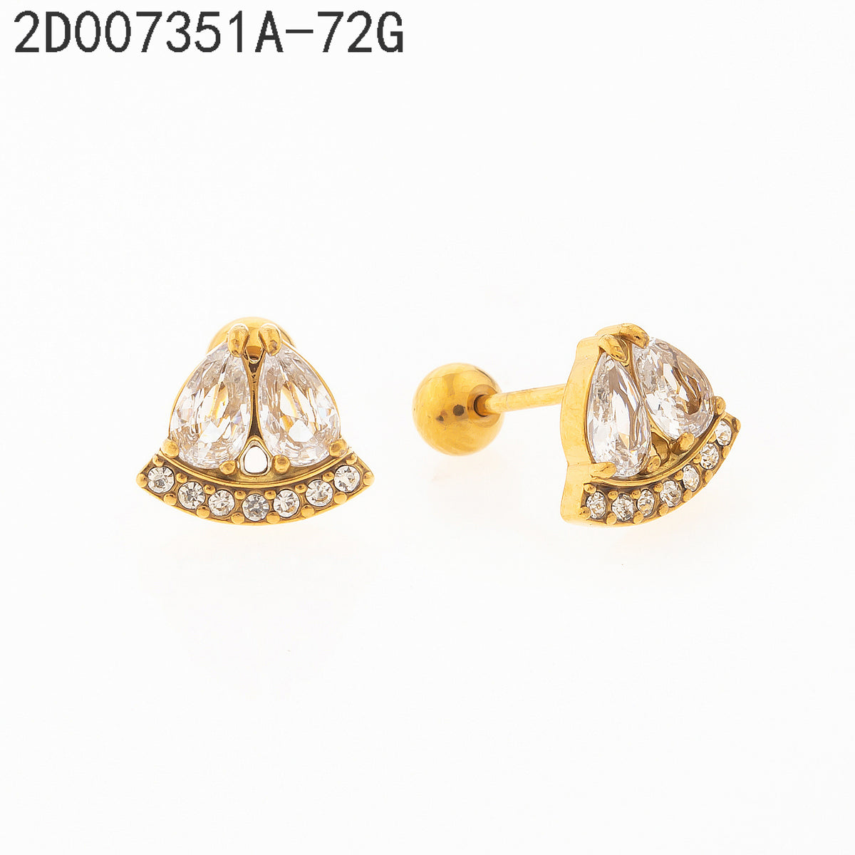 Pendientes Zirconia blanca Dorado