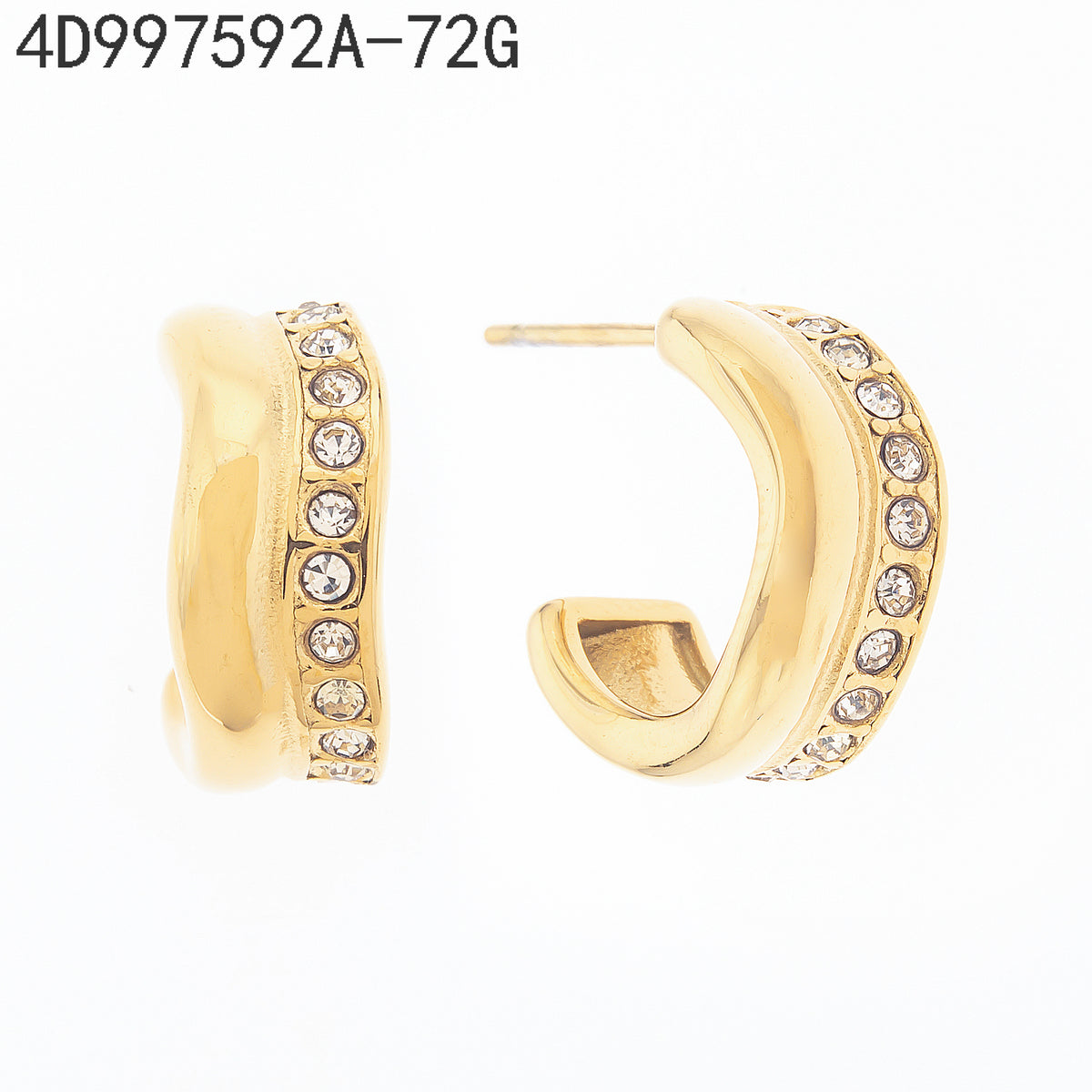 Pendientes Zirconia blanca Dorado