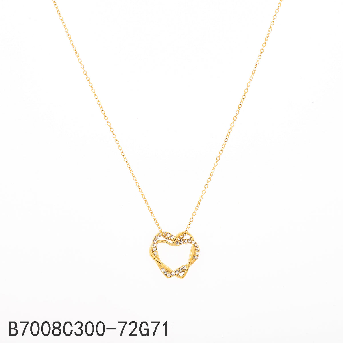 Collar Zirconia blanca Dorado Corazón