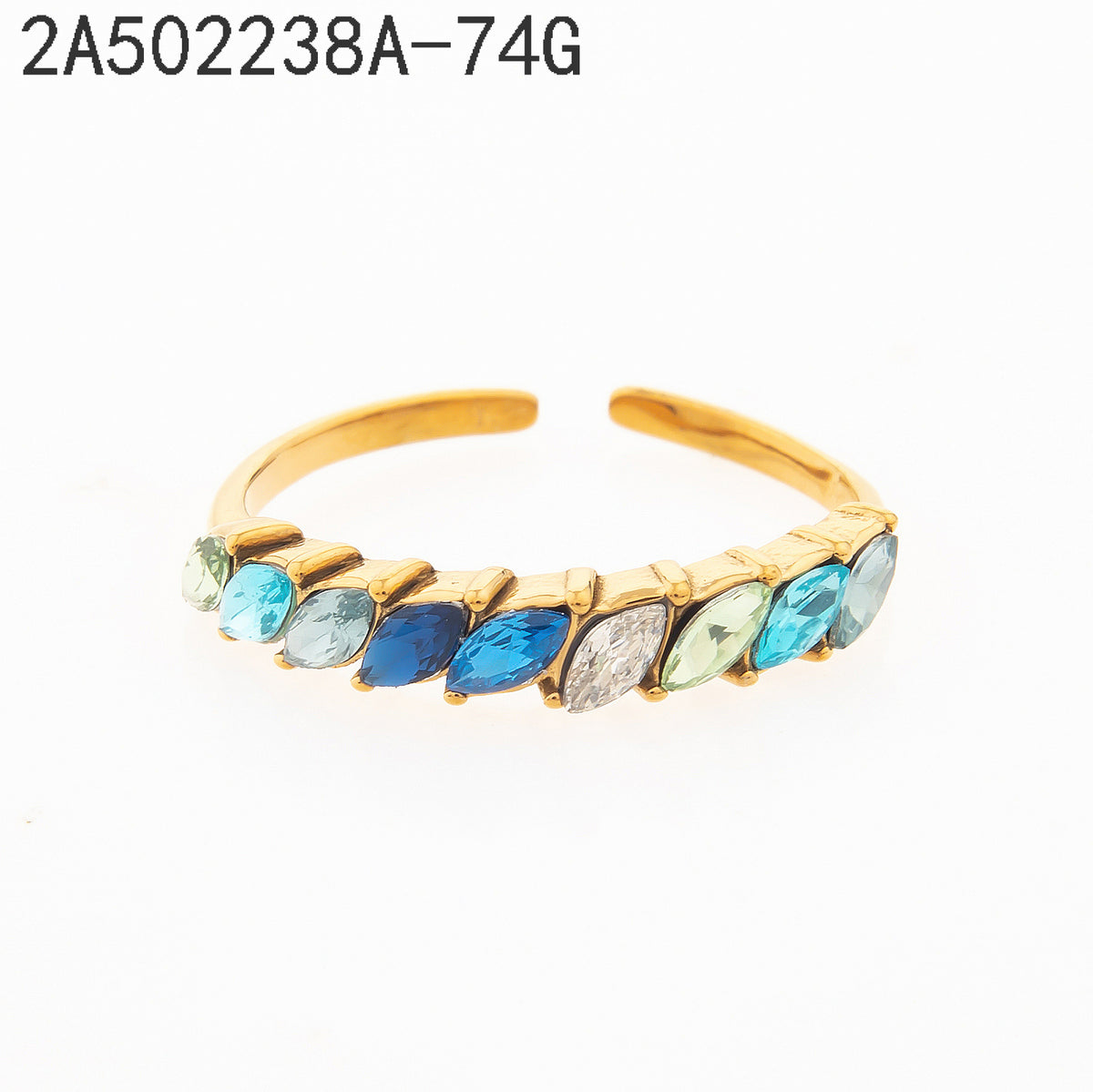 Anillo Topacio azul Dorado