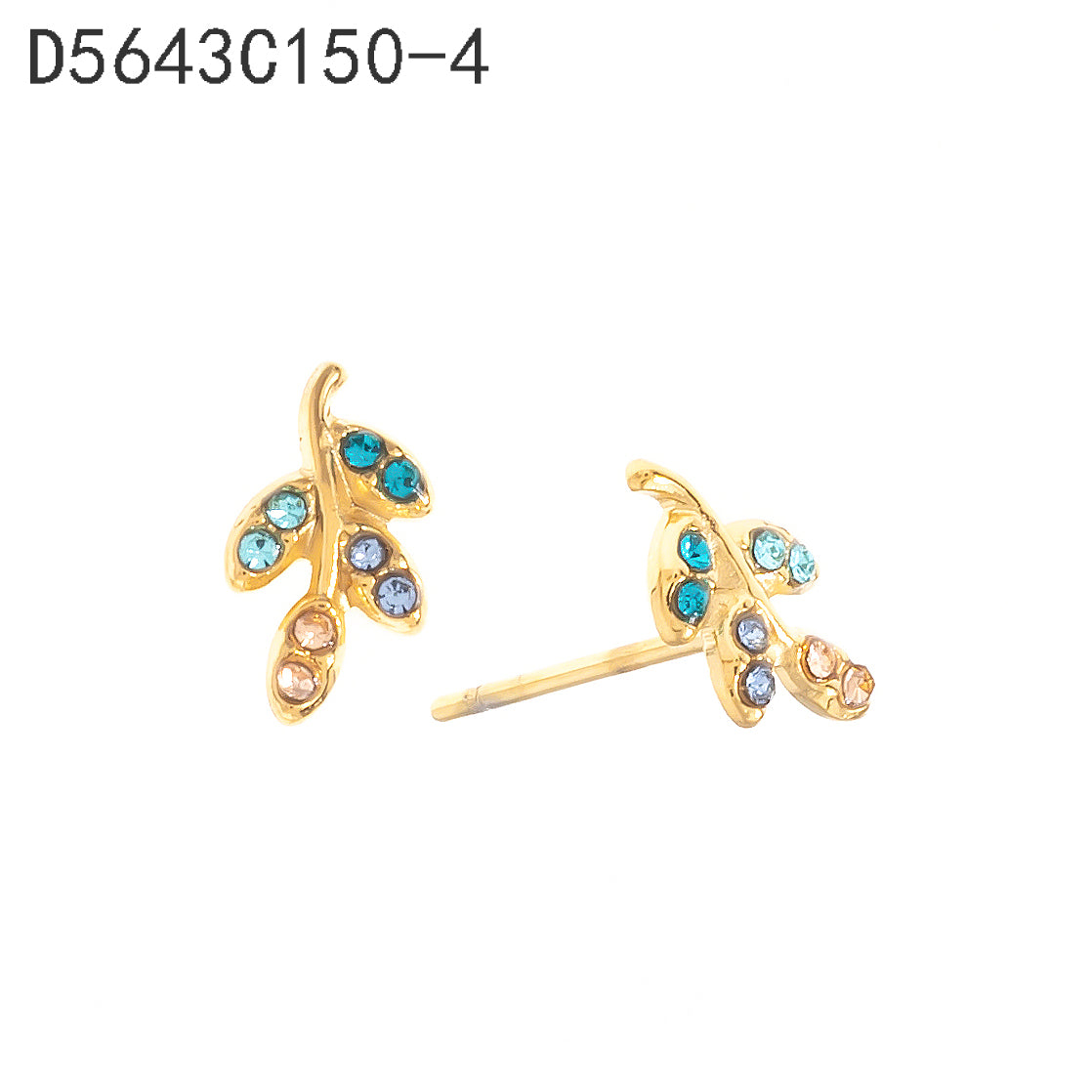 Pendientes de circonita azul claro Oro Grueso 14K