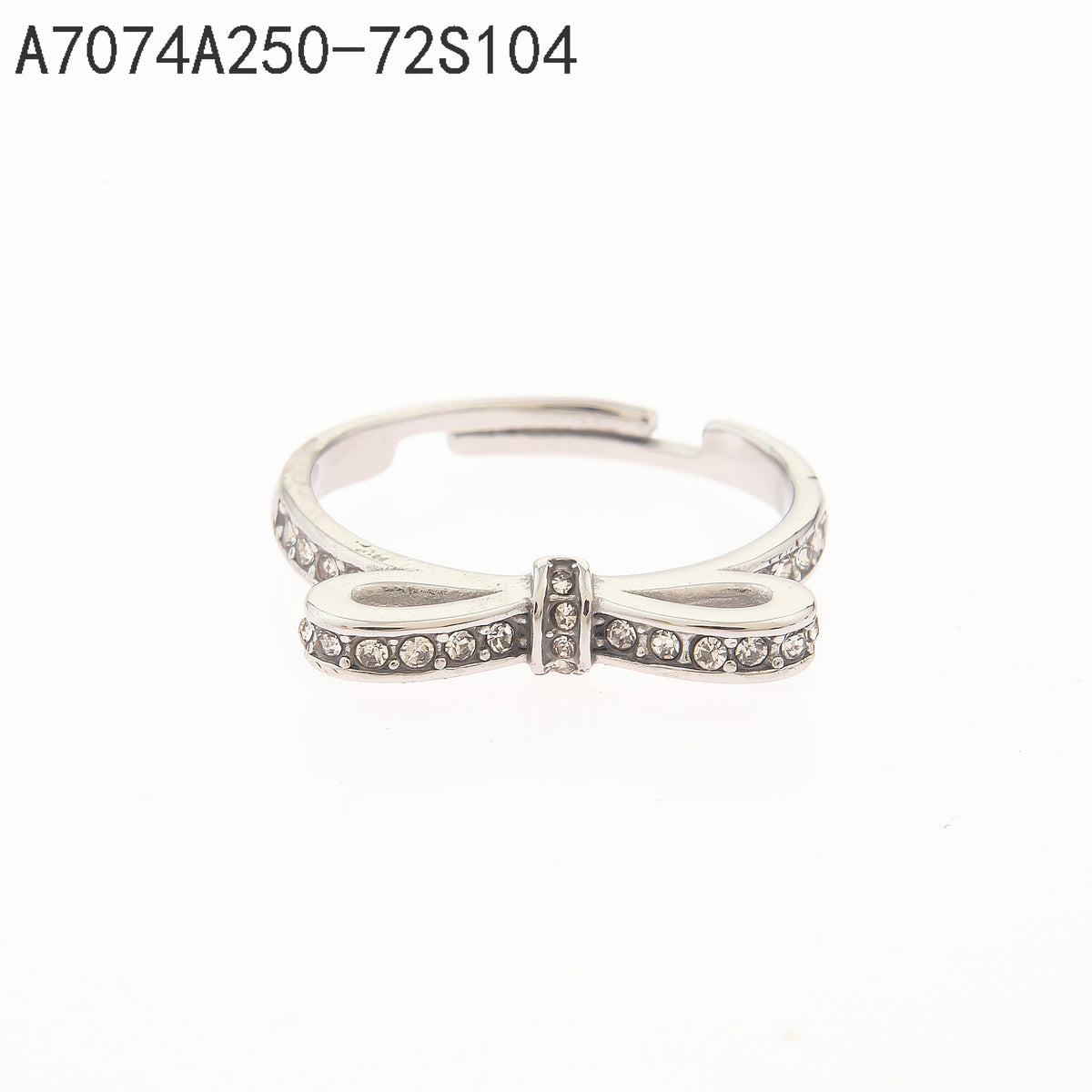 Anillo Zirconia blanca Dorado Cinta de mariposa