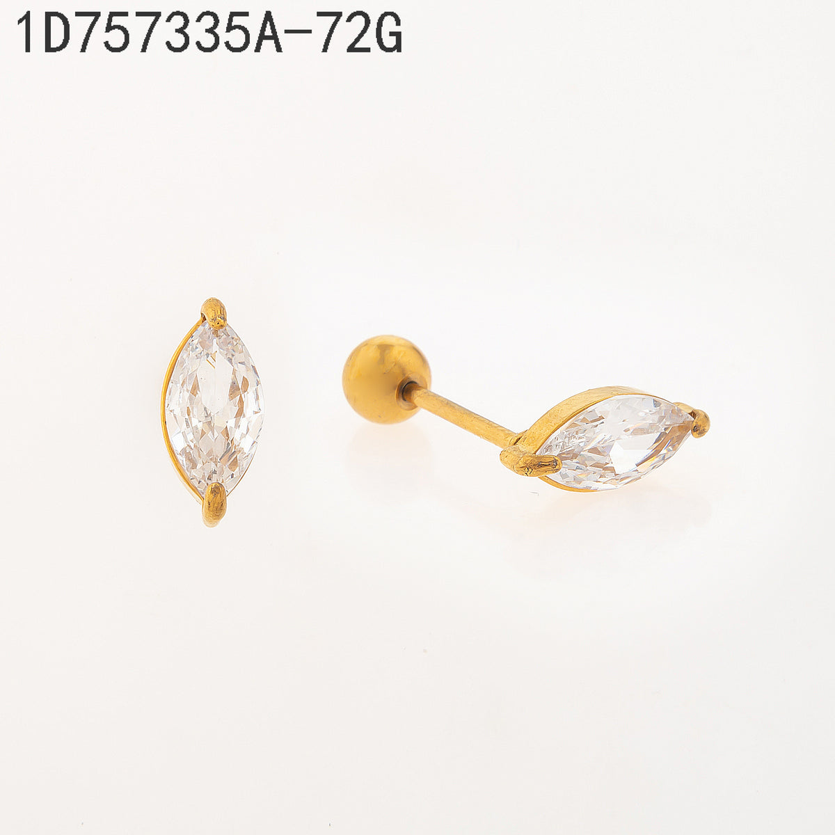 Pendientes Zirconia blanca Dorado