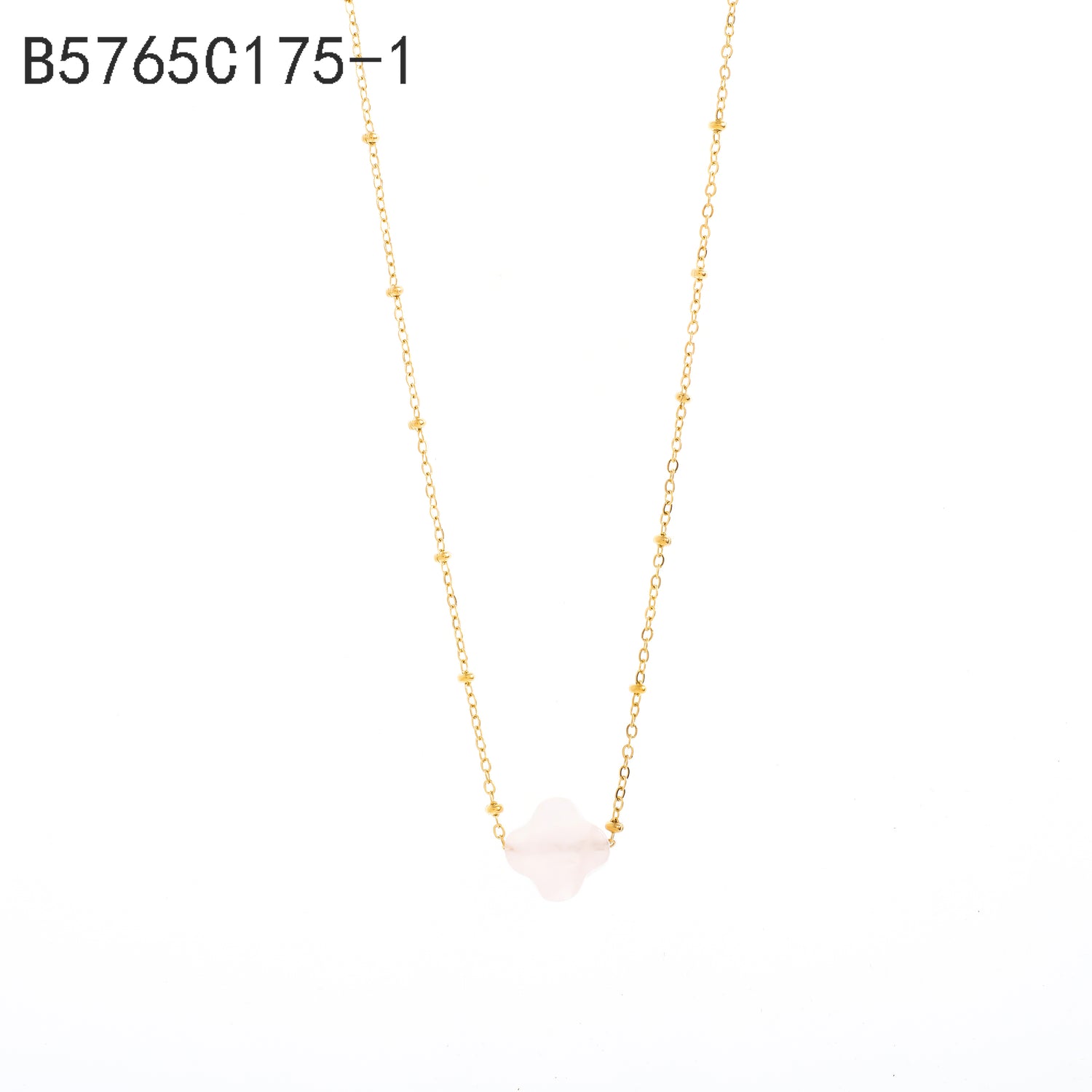 Collar de piedra blanca Oro Grueso 14K