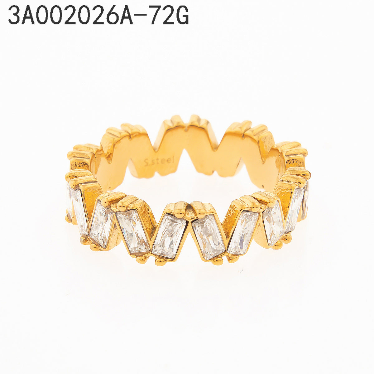 Anillo Zirconia blanca Dorado