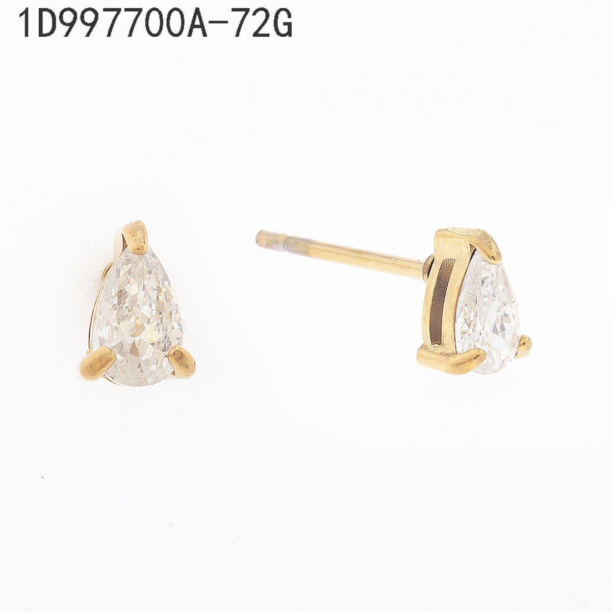 Pendientes Zirconia blanca Dorado