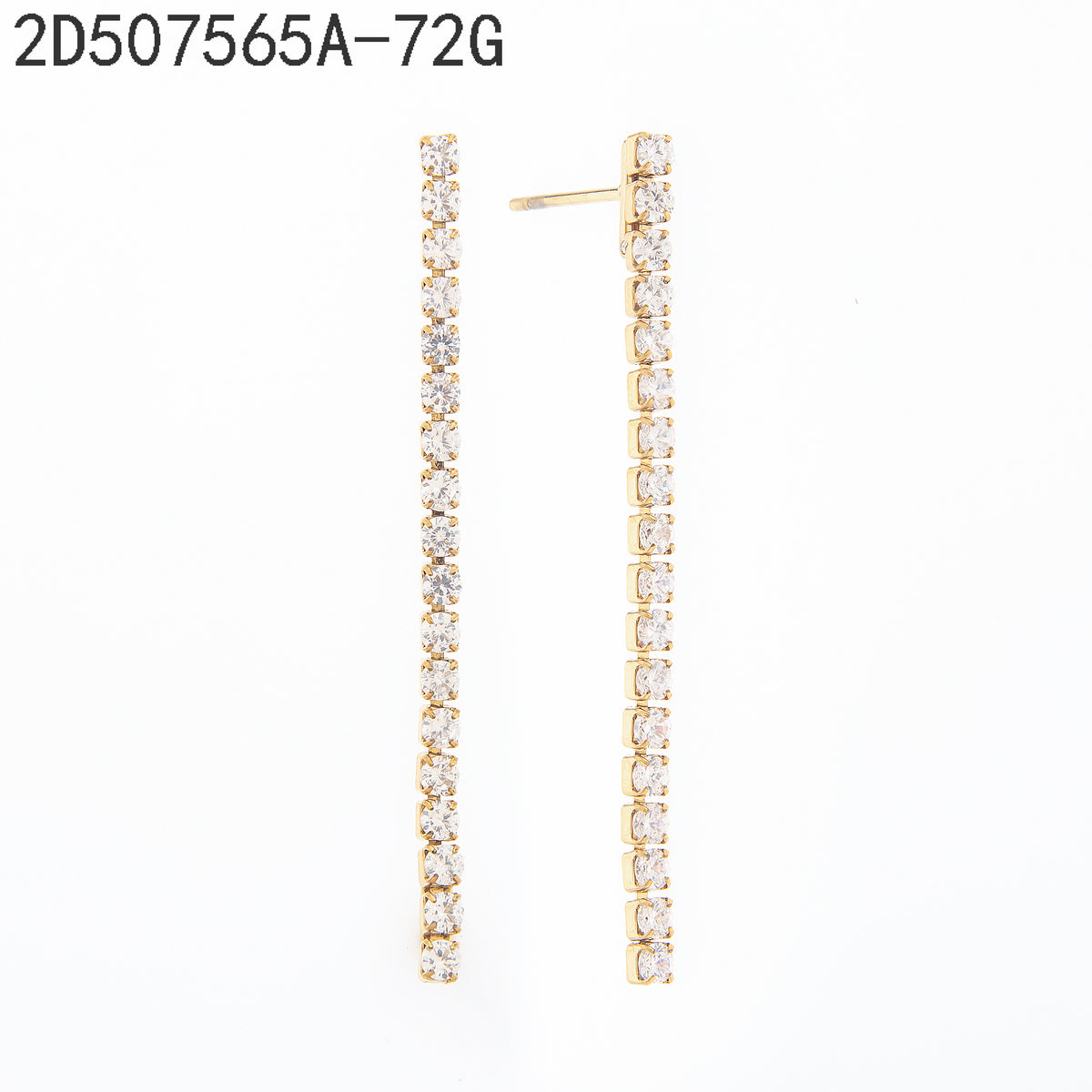 Pendientes Zirconia blanca Dorado