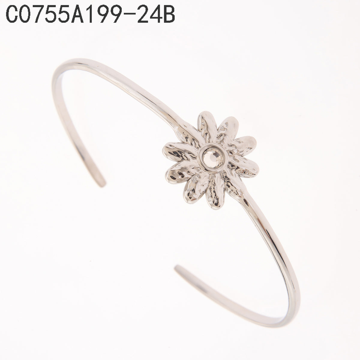 Pulsera Piedra granate Plateado