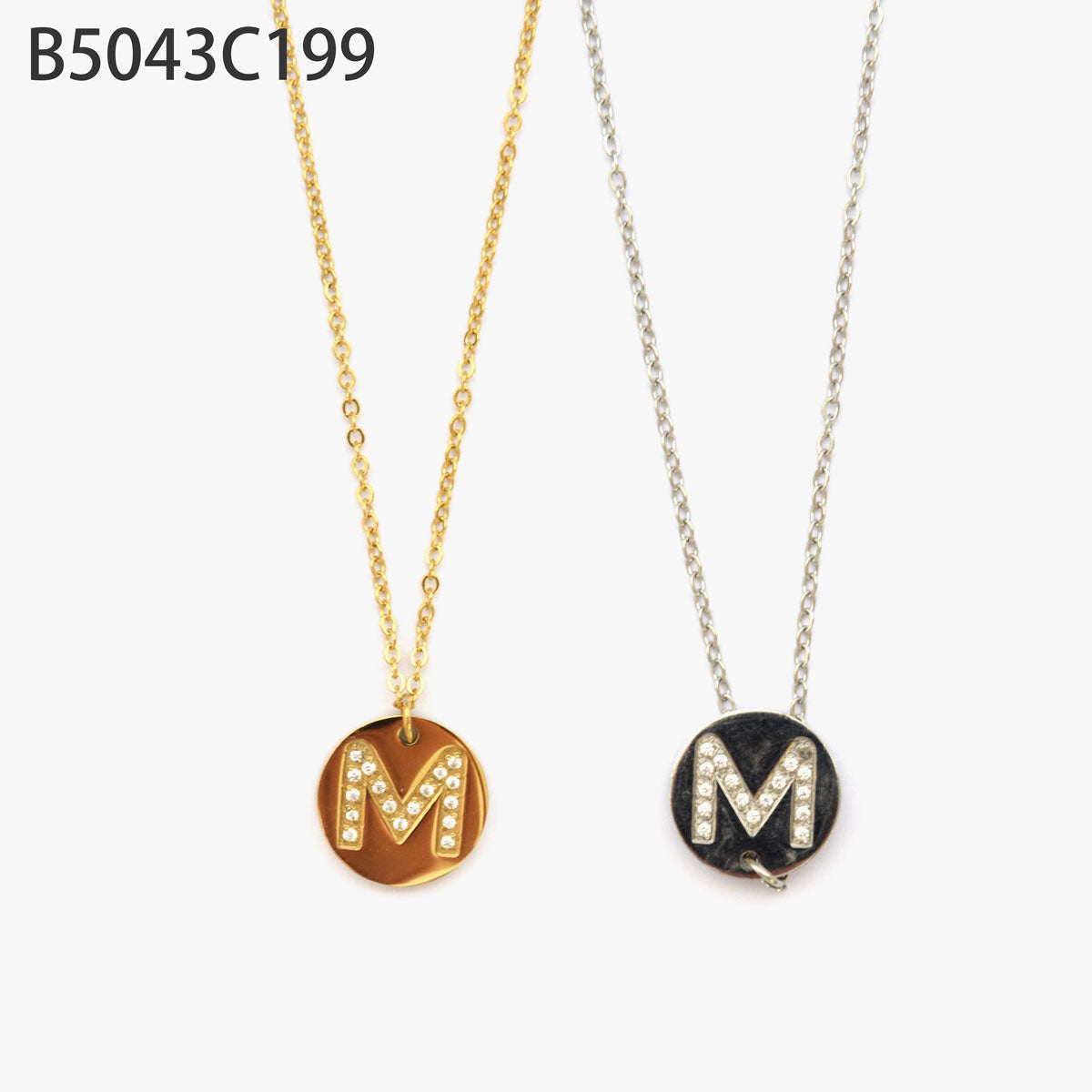 Collar con la letra M Oro Grueso 14K