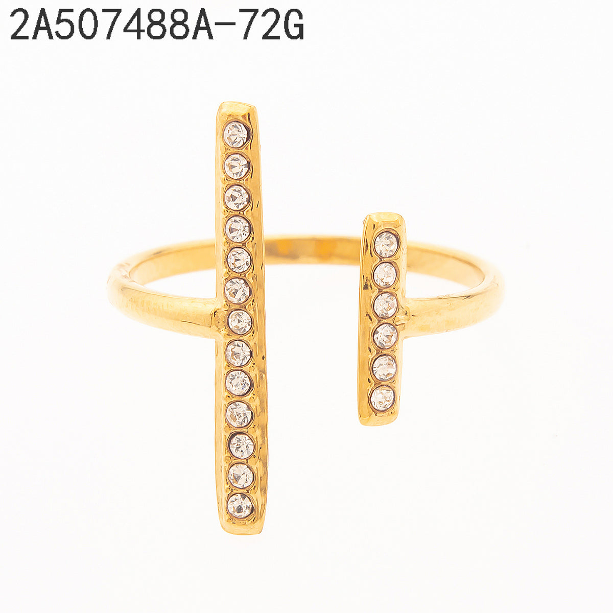 Anillo Zirconia blanca Dorado