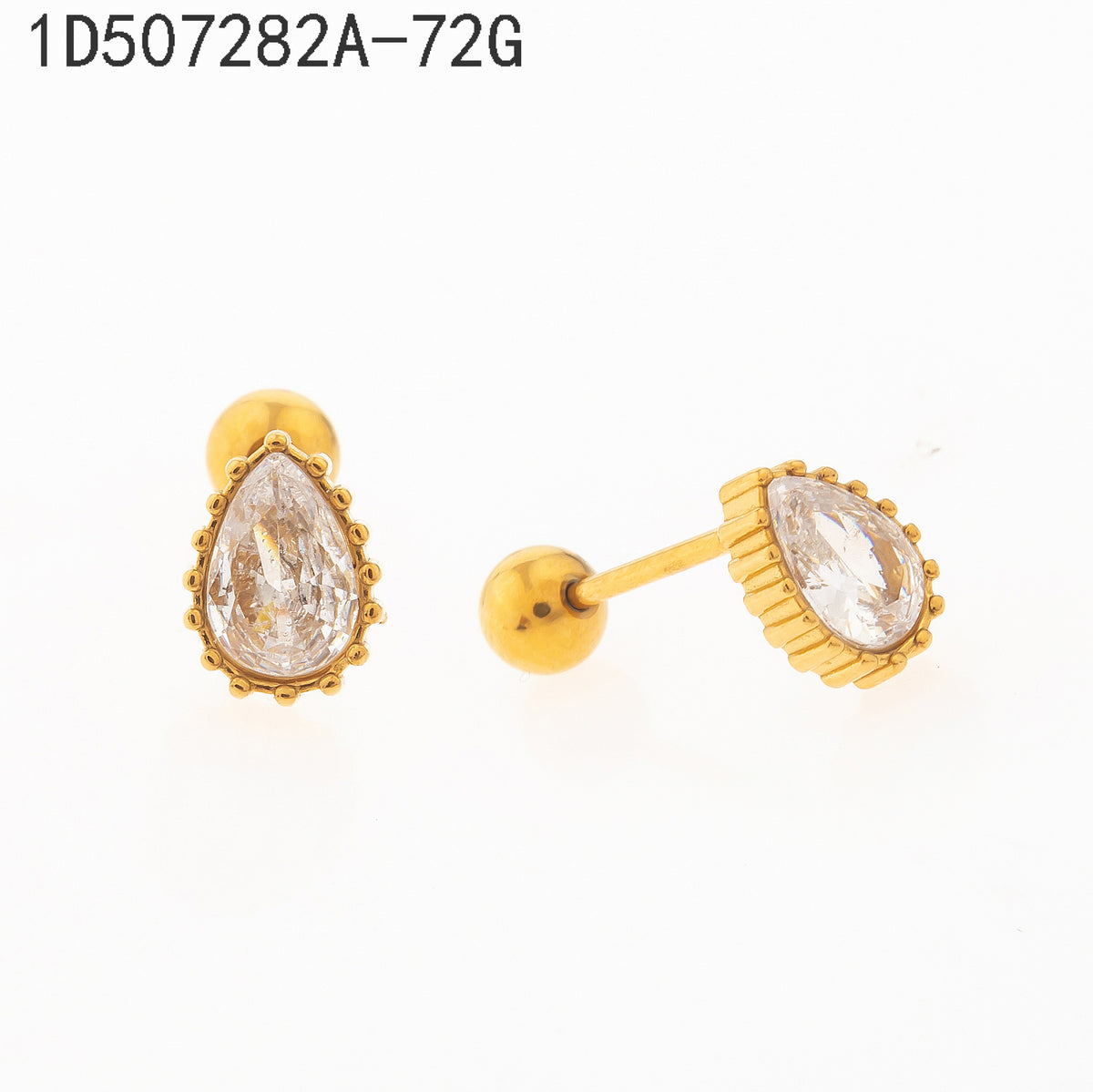 Pendientes Zirconia blanca Dorado
