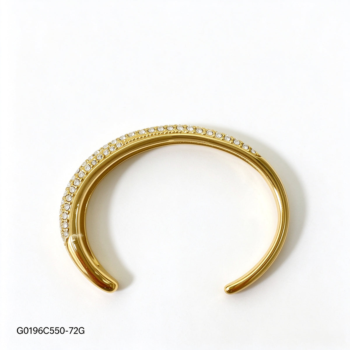 Brazalete Zirconia blanca Dorado