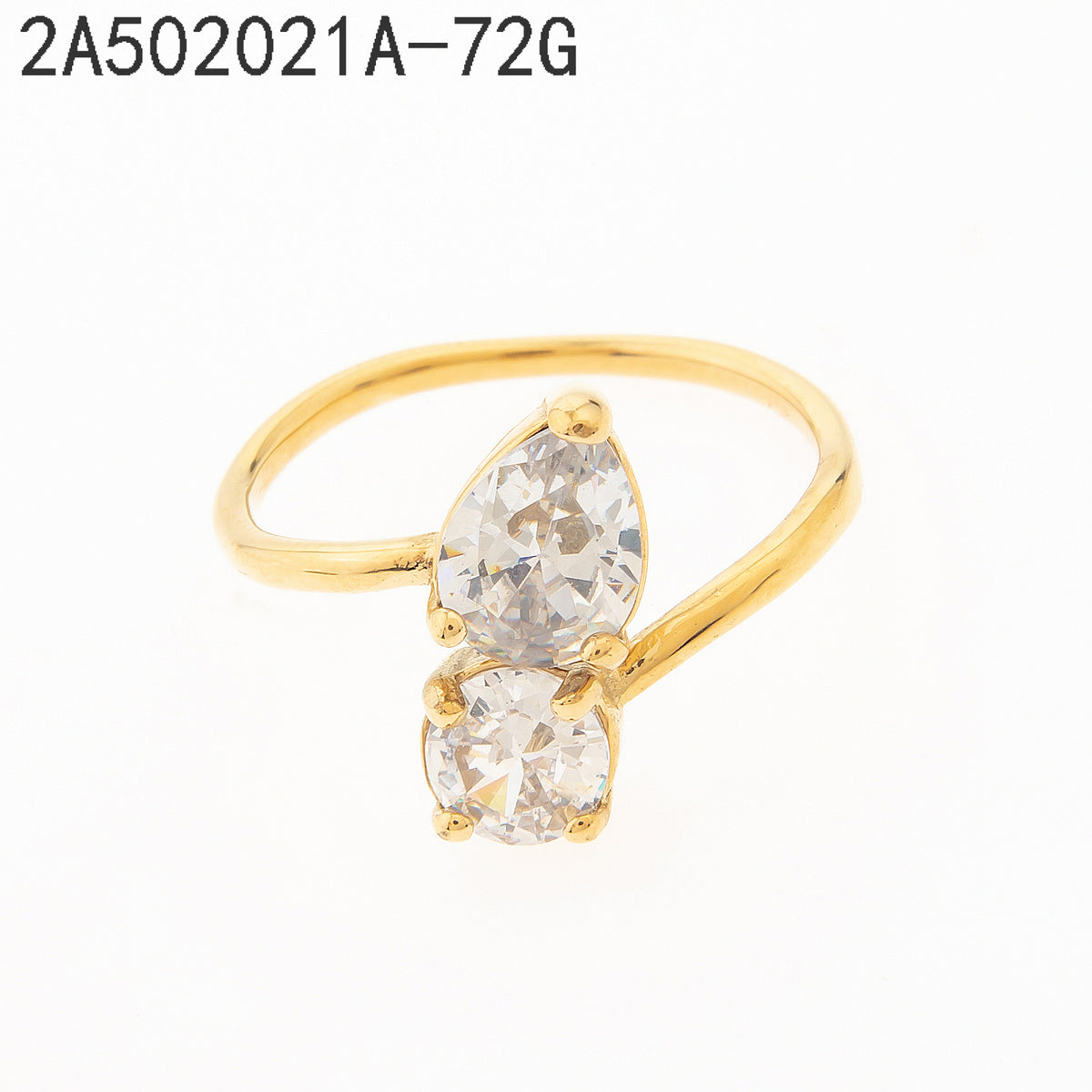 Anillo Zirconia blanca Dorado