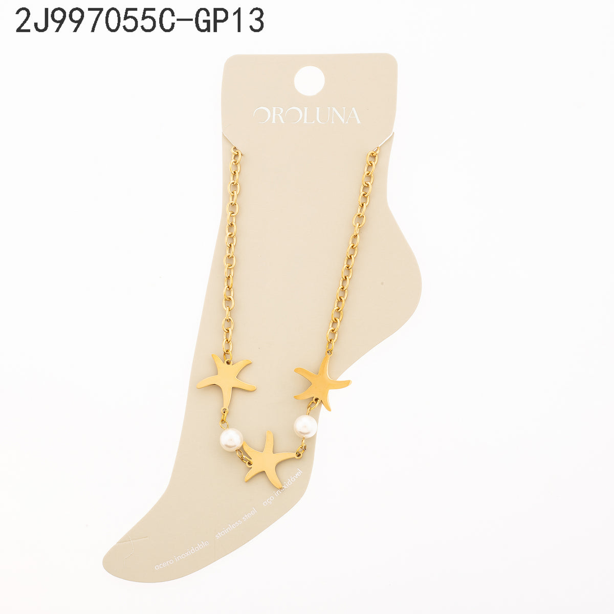Tobillera  Dorado con Perla Estrella