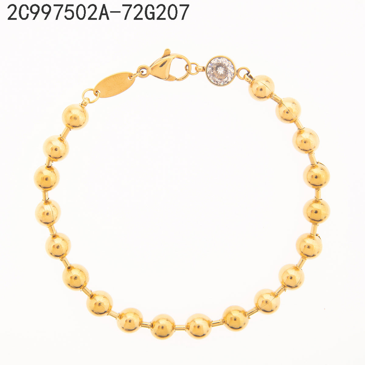 Pulsera Zirconia blanca Dorado Esfera