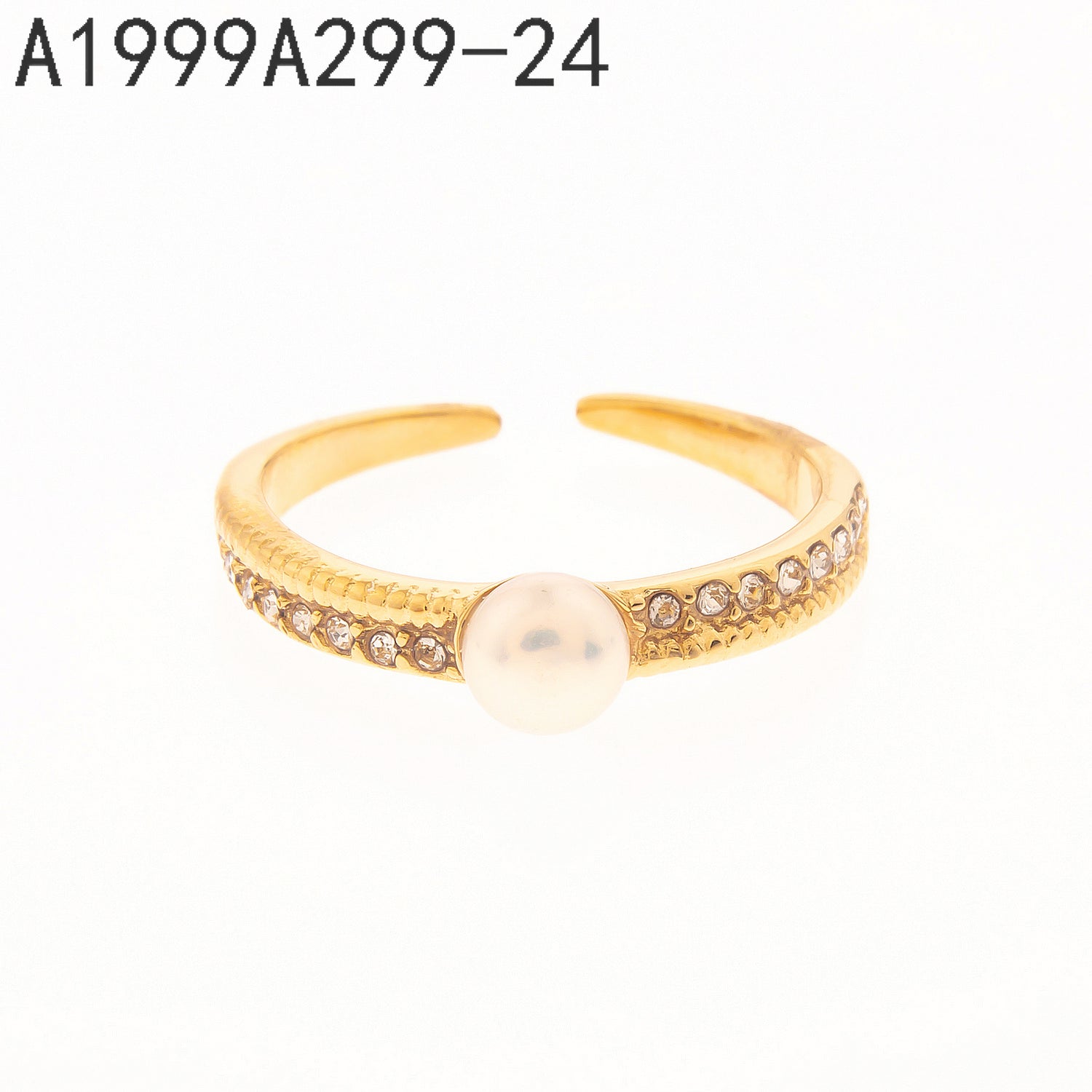Anillo de perlas Oro Grueso 14K