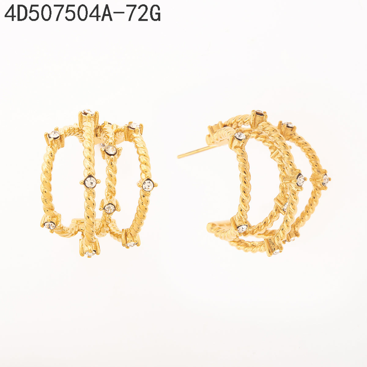 Pendientes Zirconia blanca Dorado