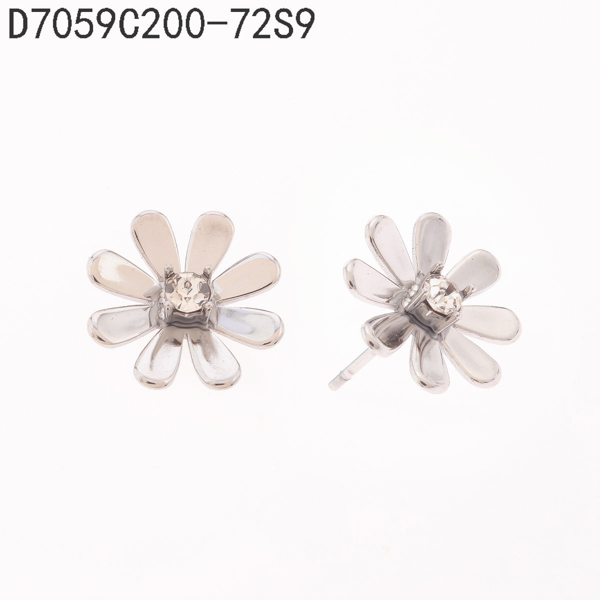 Broqueles Zirconia blanca Dorado Flores y plantas