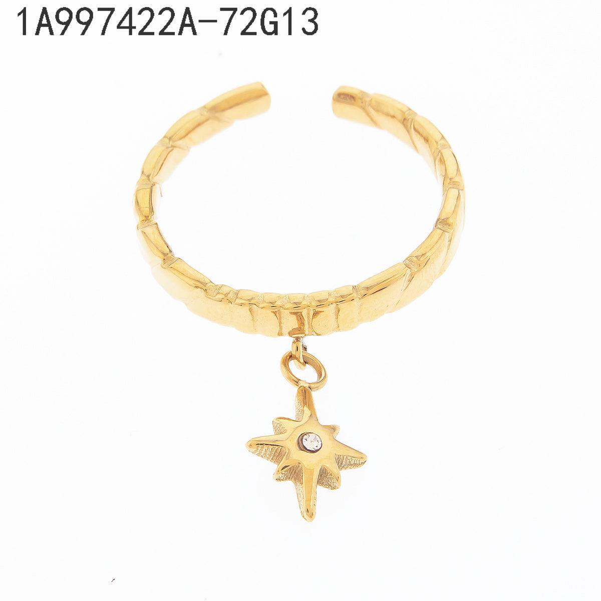 Anillo Zirconia blanca Dorado Estrella