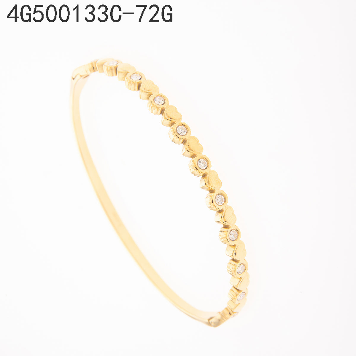 Brazalete Zirconia blanca Dorado