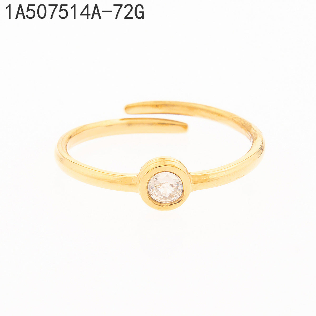 Anillo Zirconia blanca Dorado