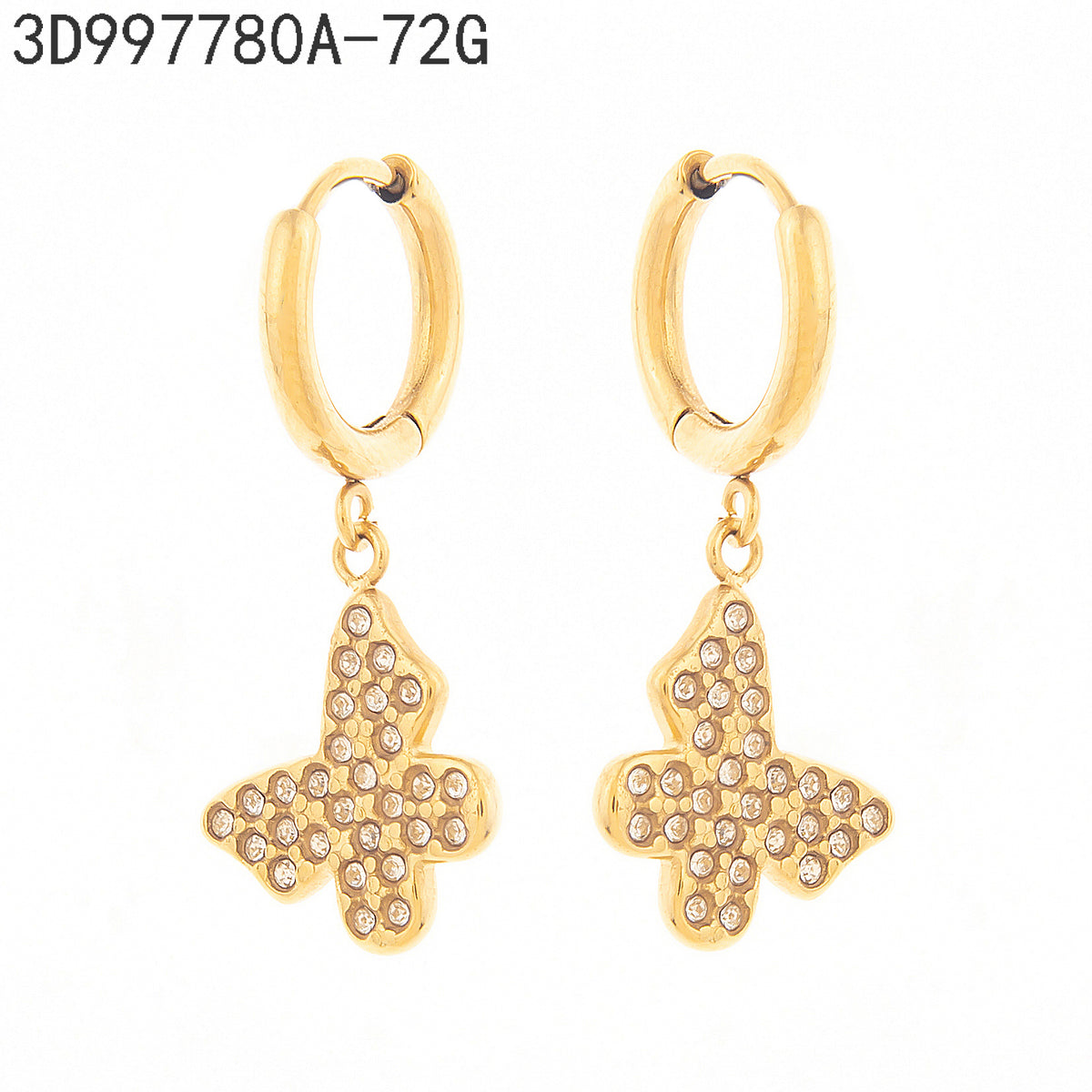 Pendientes Zirconia blanca Dorado