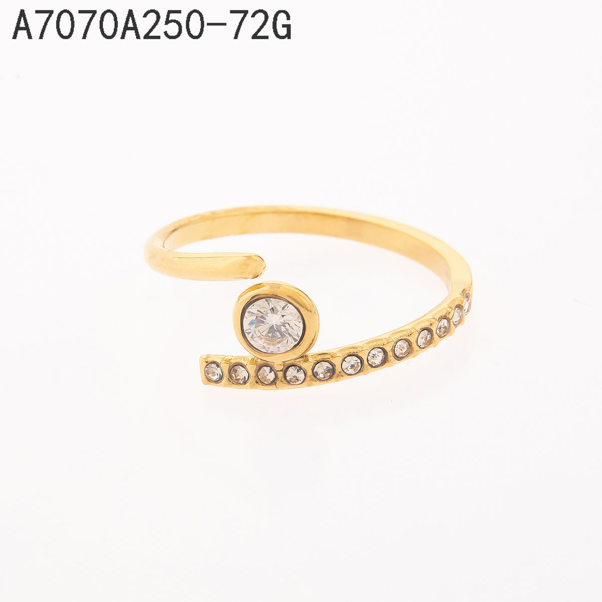 Anillo Zirconia blanca Dorado